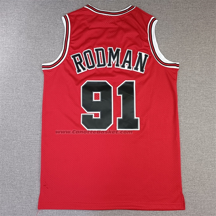 Maglia Chicago Bulls Dennis Rodman NO 91 Mitchell & Ness 1997-98 NBA Finals Rosso